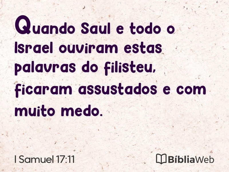 I Samuel 17:11 em imagem para compartilhar