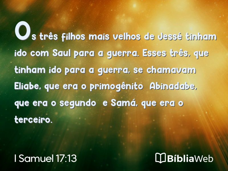 I Samuel 17:13 em imagem para compartilhar