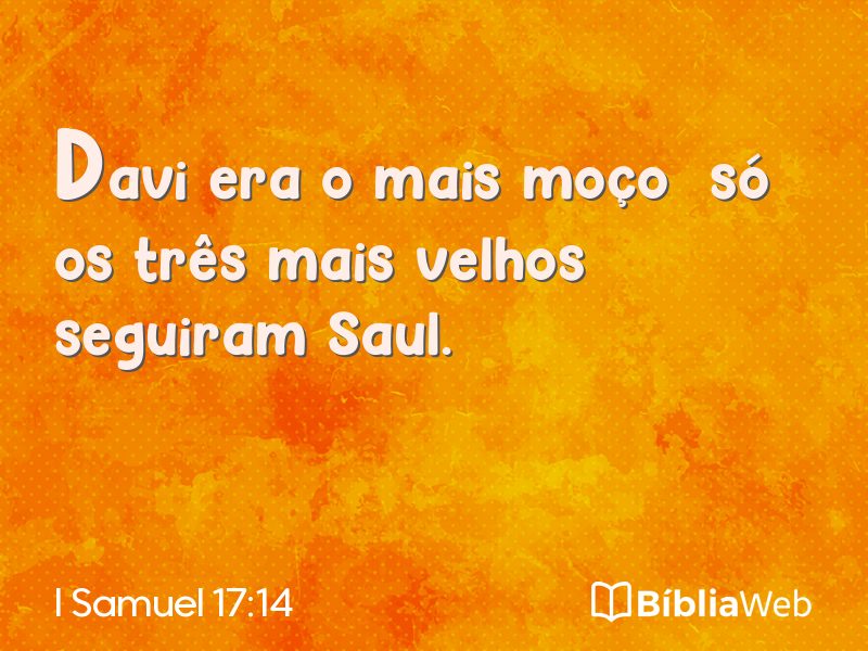 I Samuel 17:14 em imagem para compartilhar