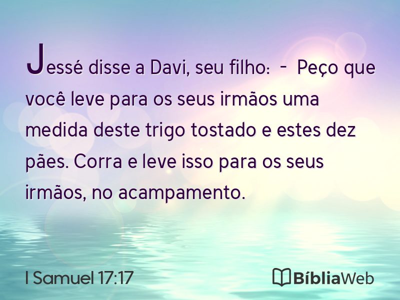 I Samuel 17:17 em imagem para compartilhar