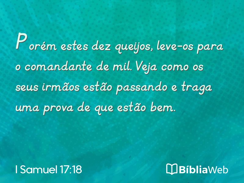 I Samuel 17:18 em imagem para compartilhar