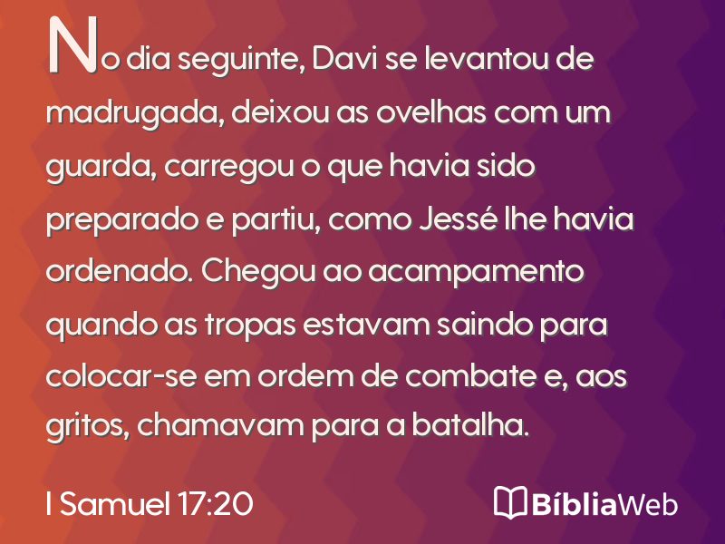 I Samuel 17:20 em imagem para compartilhar