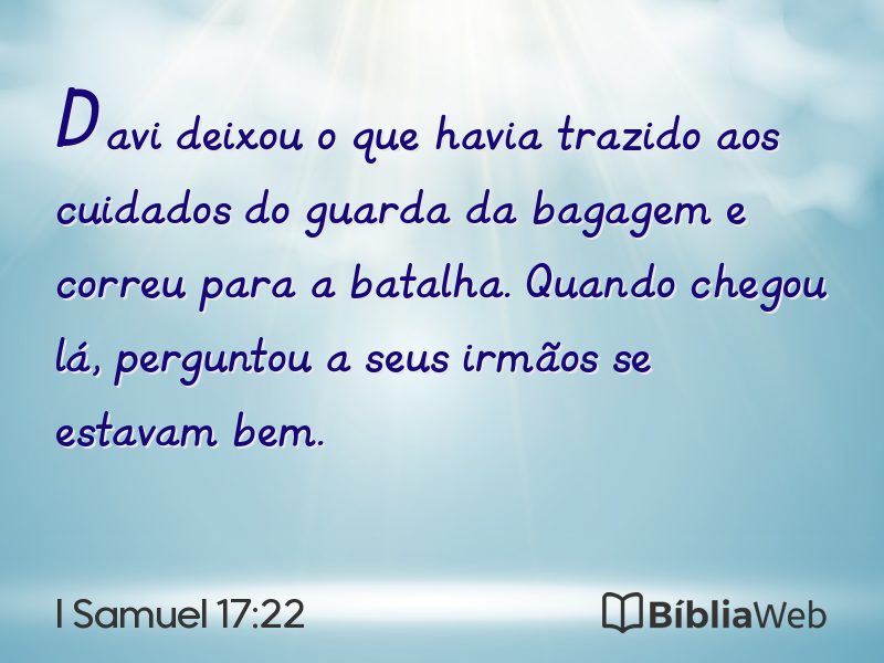 I Samuel 17:22 em imagem para compartilhar
