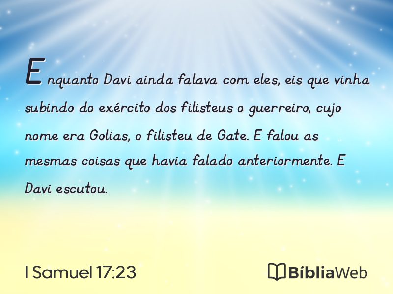 I Samuel 17:23 em imagem para compartilhar