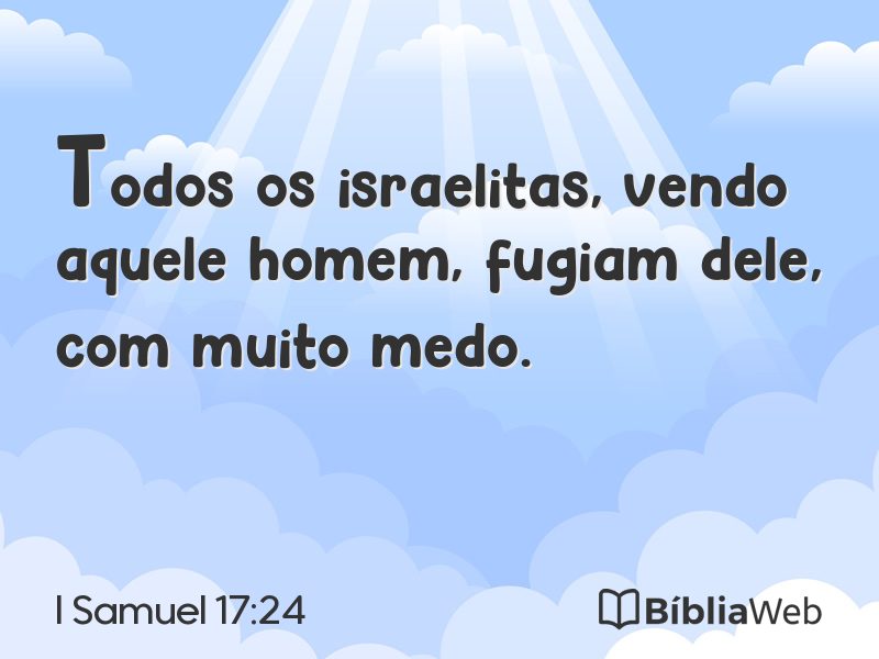I Samuel 17:24 em imagem para compartilhar