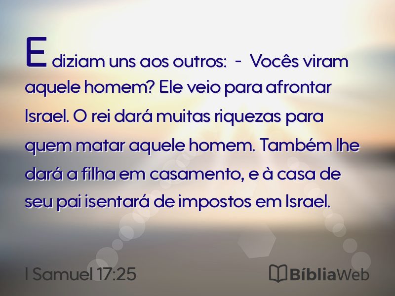 I Samuel 17:25 em imagem para compartilhar