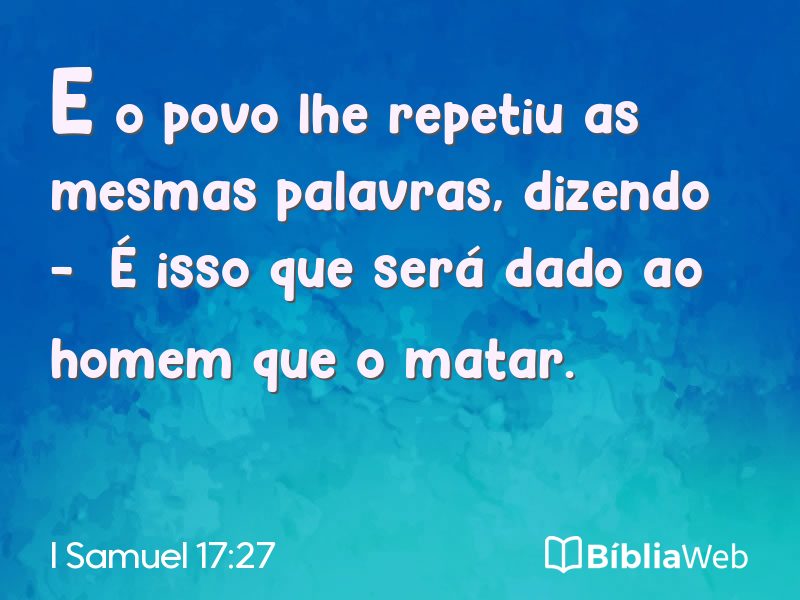 I Samuel 17:27 em imagem para compartilhar