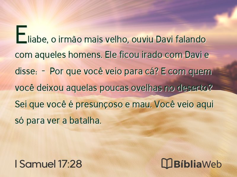 I Samuel 17:28 em imagem para compartilhar