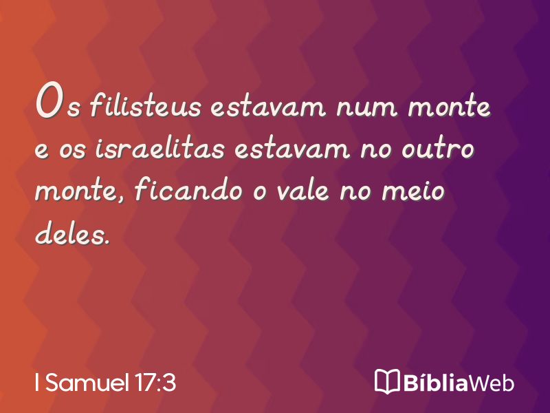 I Samuel 17:3 em imagem para compartilhar