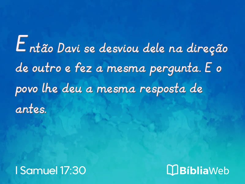 I Samuel 17:30 em imagem para compartilhar