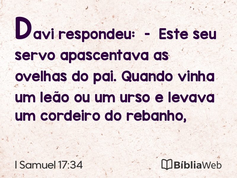 I Samuel 17:34 em imagem para compartilhar