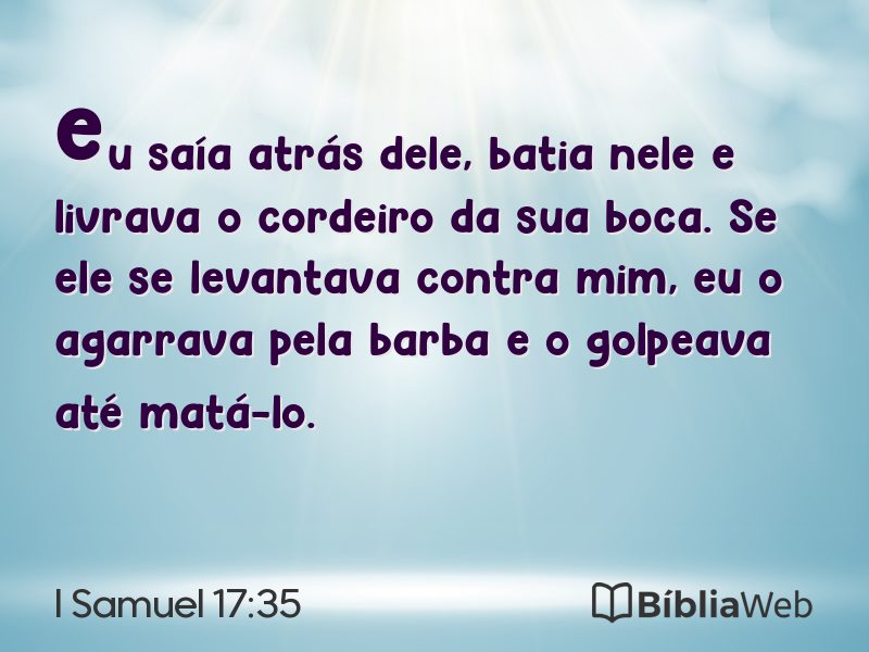 I Samuel 17:35 em imagem para compartilhar