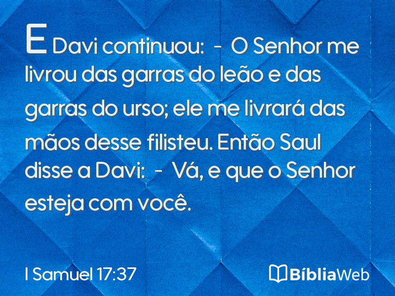 I Samuel 17:37 em imagem para compartilhar
