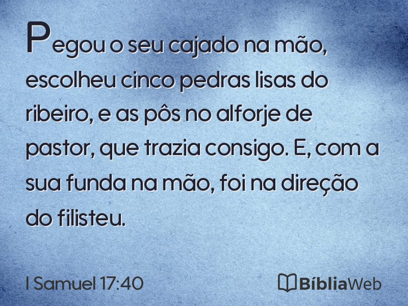 I Samuel 17:40 em imagem para compartilhar