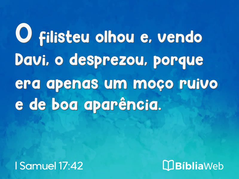 I Samuel 17:42 em imagem para compartilhar