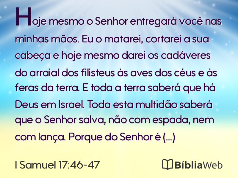I Samuel 17:46-47 em imagem para compartilhar