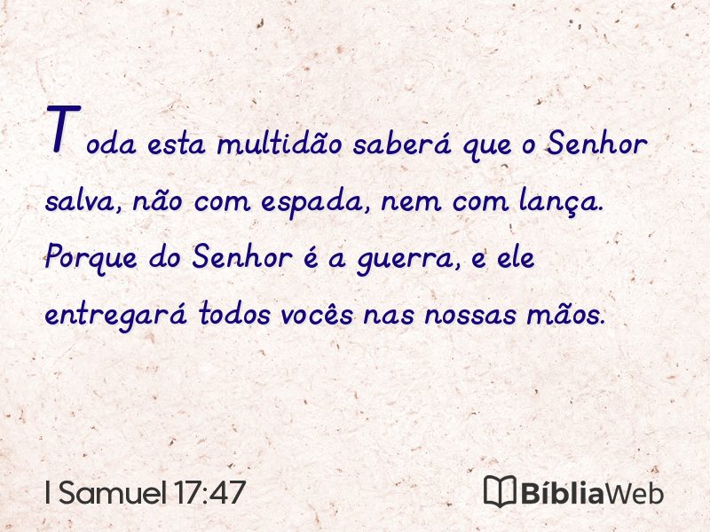 I Samuel 17:47 em imagem para compartilhar