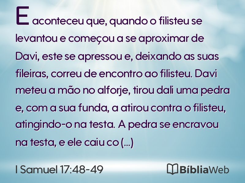 I Samuel 17:48-49 em imagem para compartilhar
