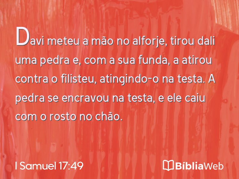 I Samuel 17:49 em imagem para compartilhar