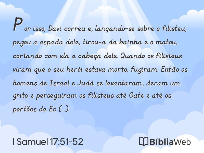 I Samuel 17:51-52 em imagem para compartilhar