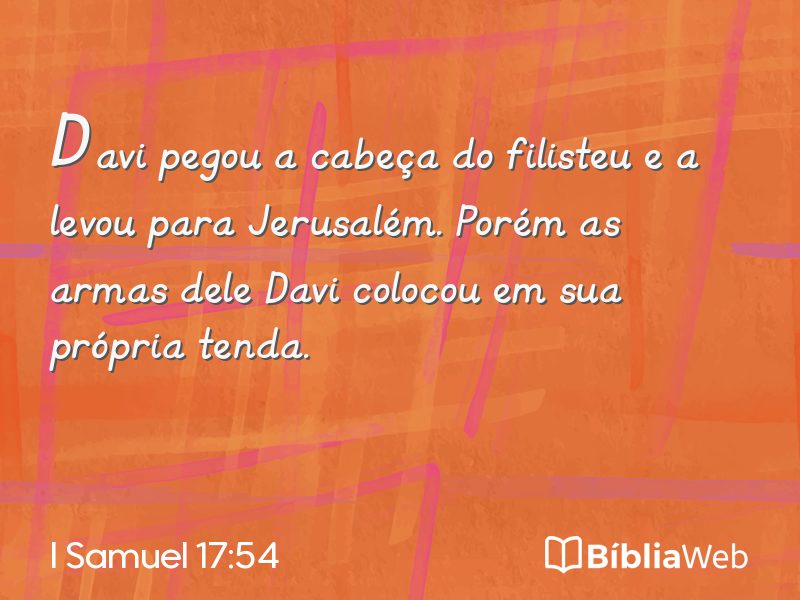 I Samuel 17:54 em imagem para compartilhar