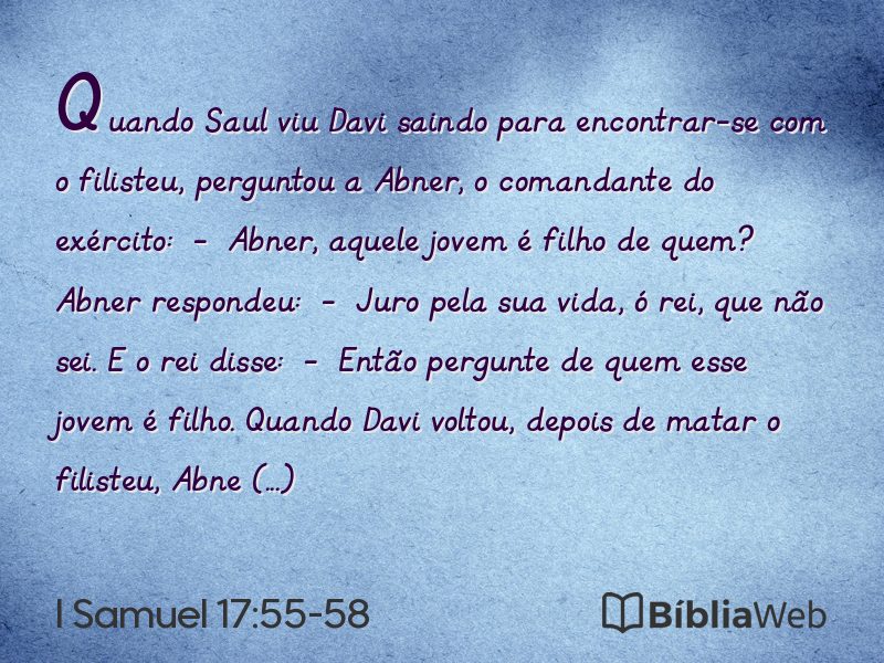 I Samuel 17:55-58 em imagem para compartilhar