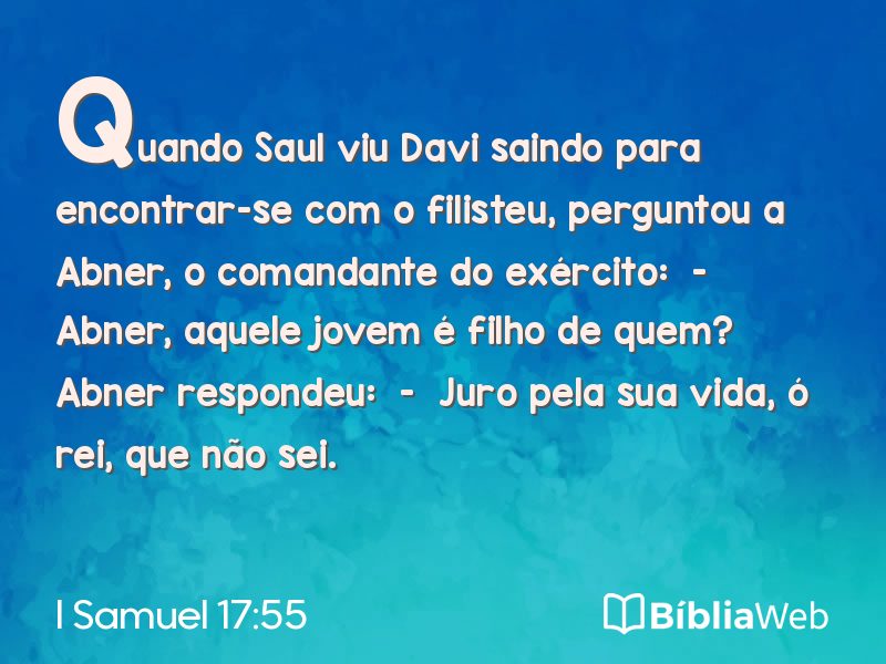I Samuel 17:55 em imagem para compartilhar