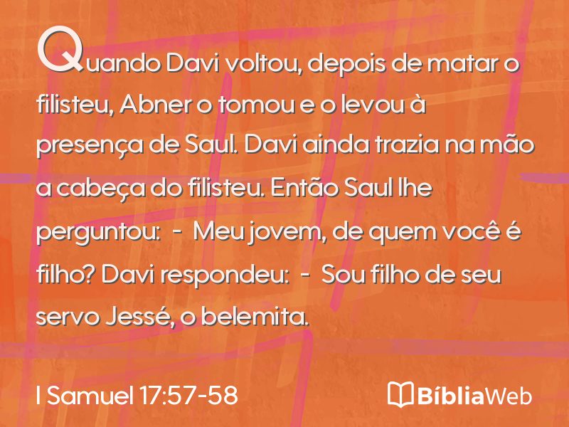 I Samuel 17:57-58 em imagem para compartilhar
