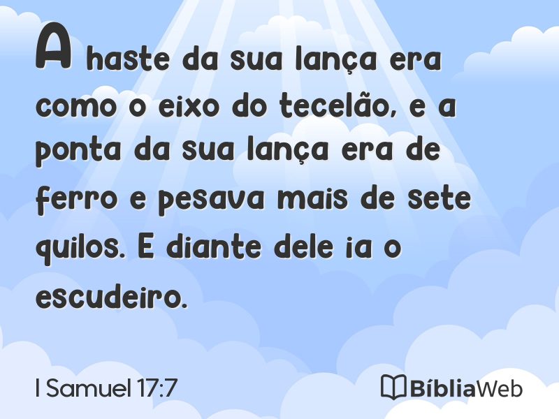 I Samuel 17:7 em imagem para compartilhar