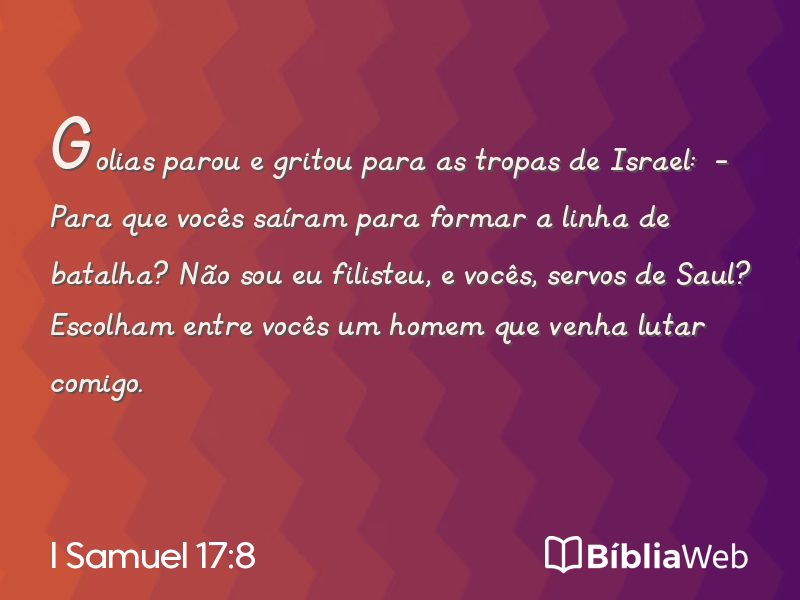 I Samuel 17:8 em imagem para compartilhar
