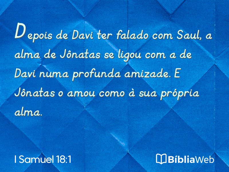 I Samuel 18:1 em imagem para compartilhar