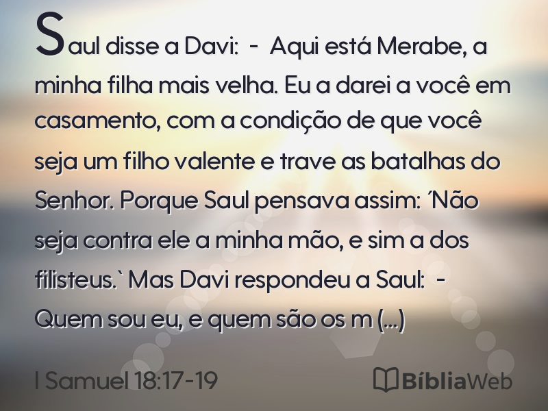 I Samuel 18:17-19 em imagem para compartilhar
