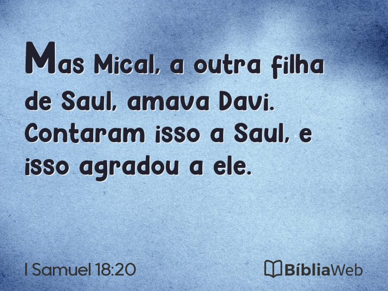 I Samuel 18:20 em imagem para compartilhar