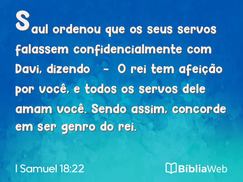 I Samuel 18:22 em imagem para compartilhar