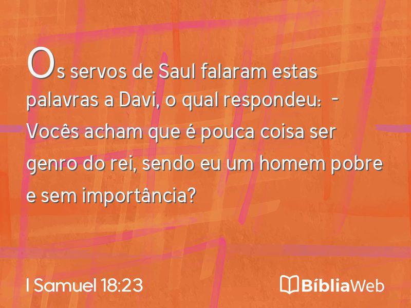 I Samuel 18:23 em imagem para compartilhar
