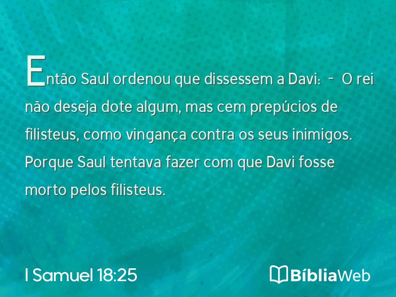 I Samuel 18:25 em imagem para compartilhar