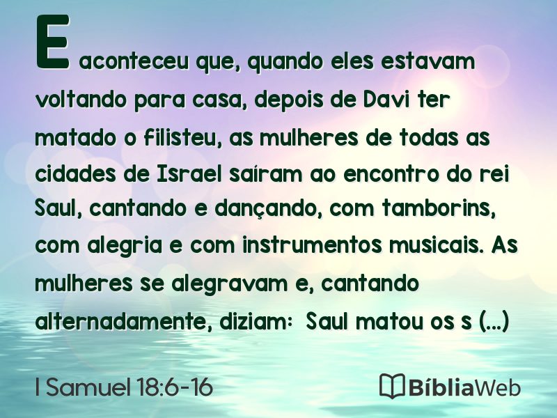 I Samuel 18:6-16 em imagem para compartilhar