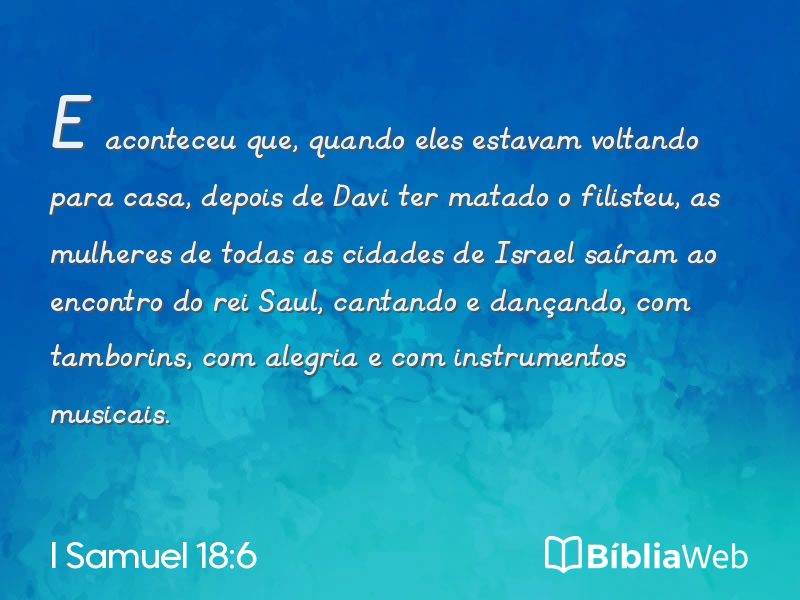 I Samuel 18:6 em imagem para compartilhar