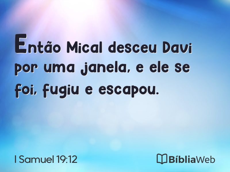 I Samuel 19:12 em imagem para compartilhar