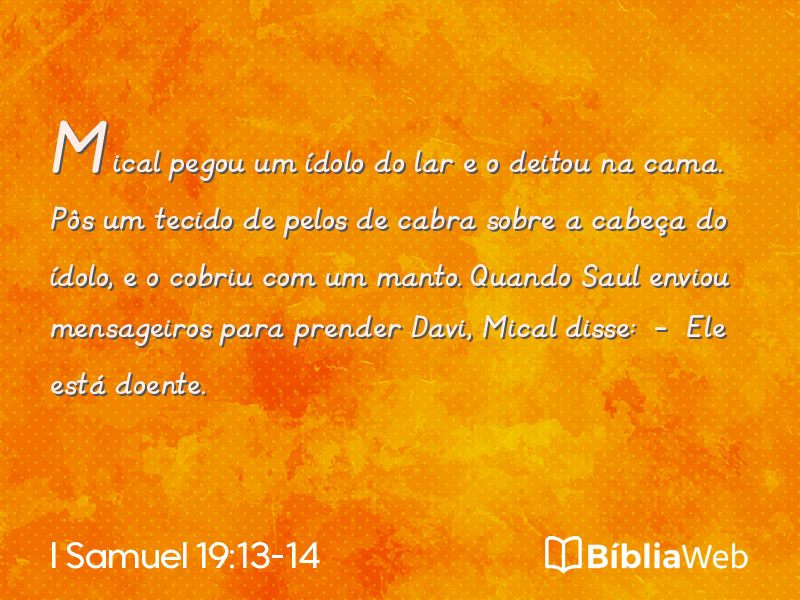 I Samuel 19:13-14 em imagem para compartilhar