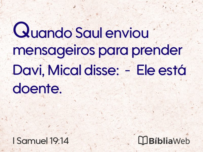 I Samuel 19:14 em imagem para compartilhar