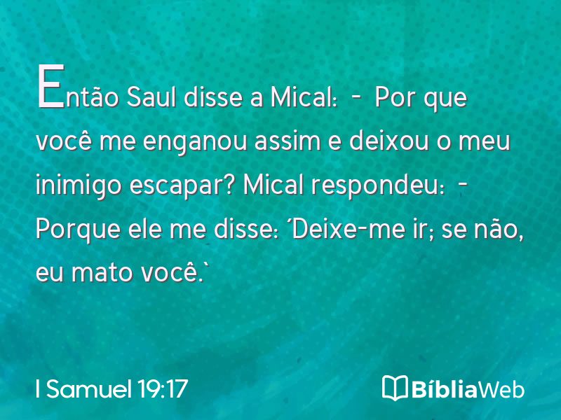 I Samuel 19:17 em imagem para compartilhar