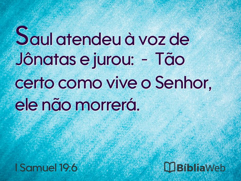 I Samuel 19:6 em imagem para compartilhar