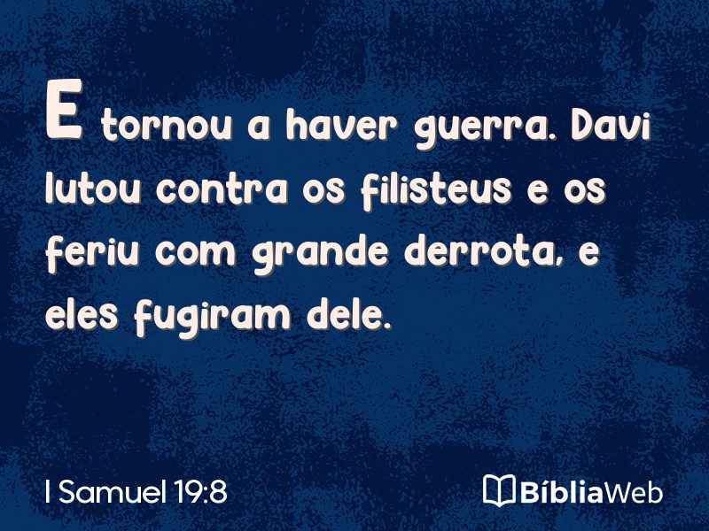 I Samuel 19:8 em imagem para compartilhar