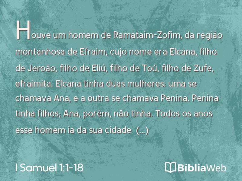I Samuel 1:1-18 em imagem para compartilhar