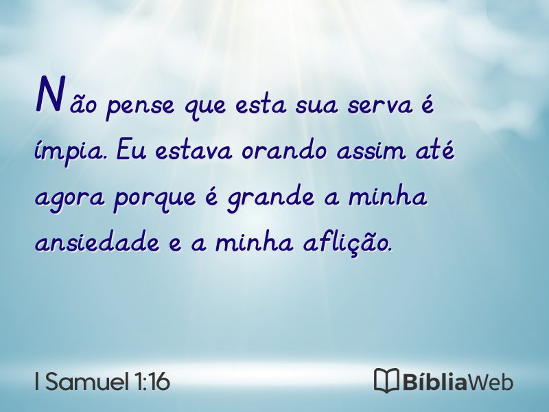 I Samuel 1:16 em imagem para compartilhar