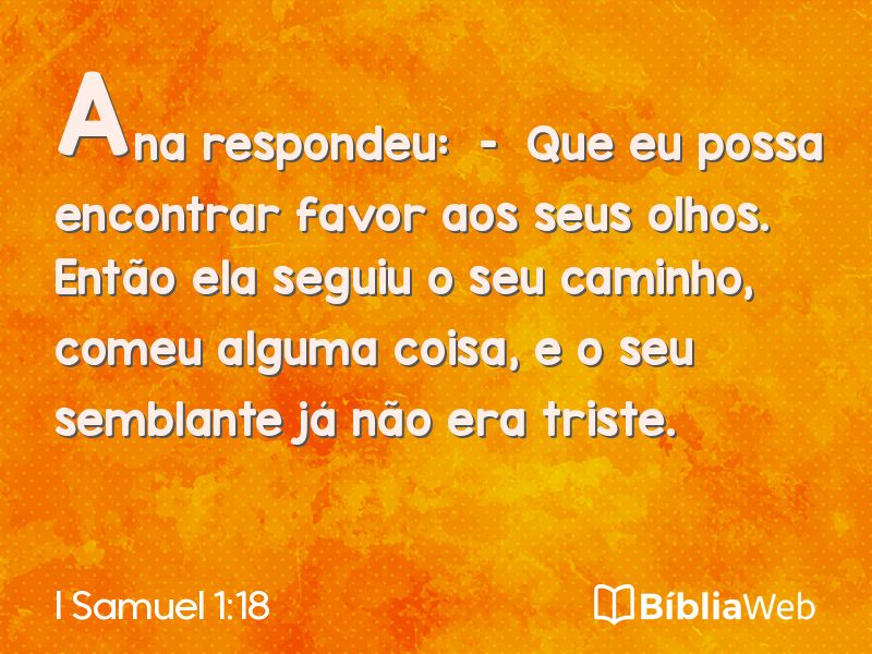 I Samuel 1:18 em imagem para compartilhar