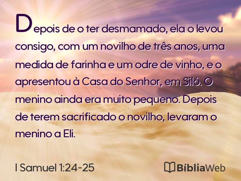 I Samuel 1:24-25 em imagem para compartilhar