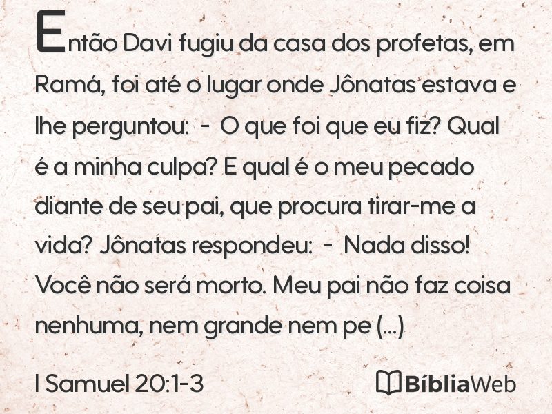 I Samuel 20:1-3 em imagem para compartilhar