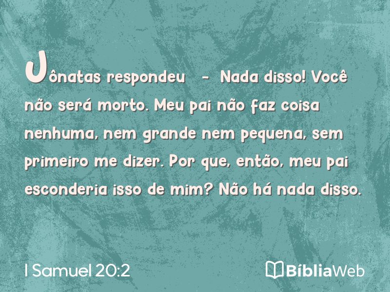 I Samuel 20:2 em imagem para compartilhar